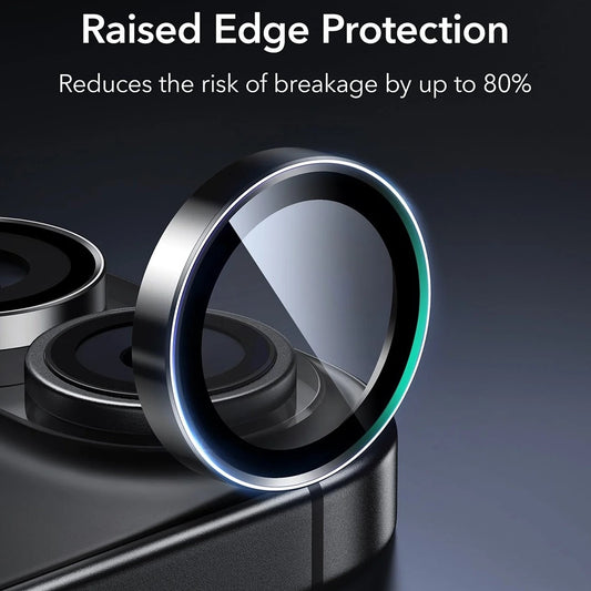 Film de protection pour caméra arrière ESR Armorite pour Apple iPhone 17 / 16 Plus / 16, Verre Trempé, Lot de 2 pièces, Noir