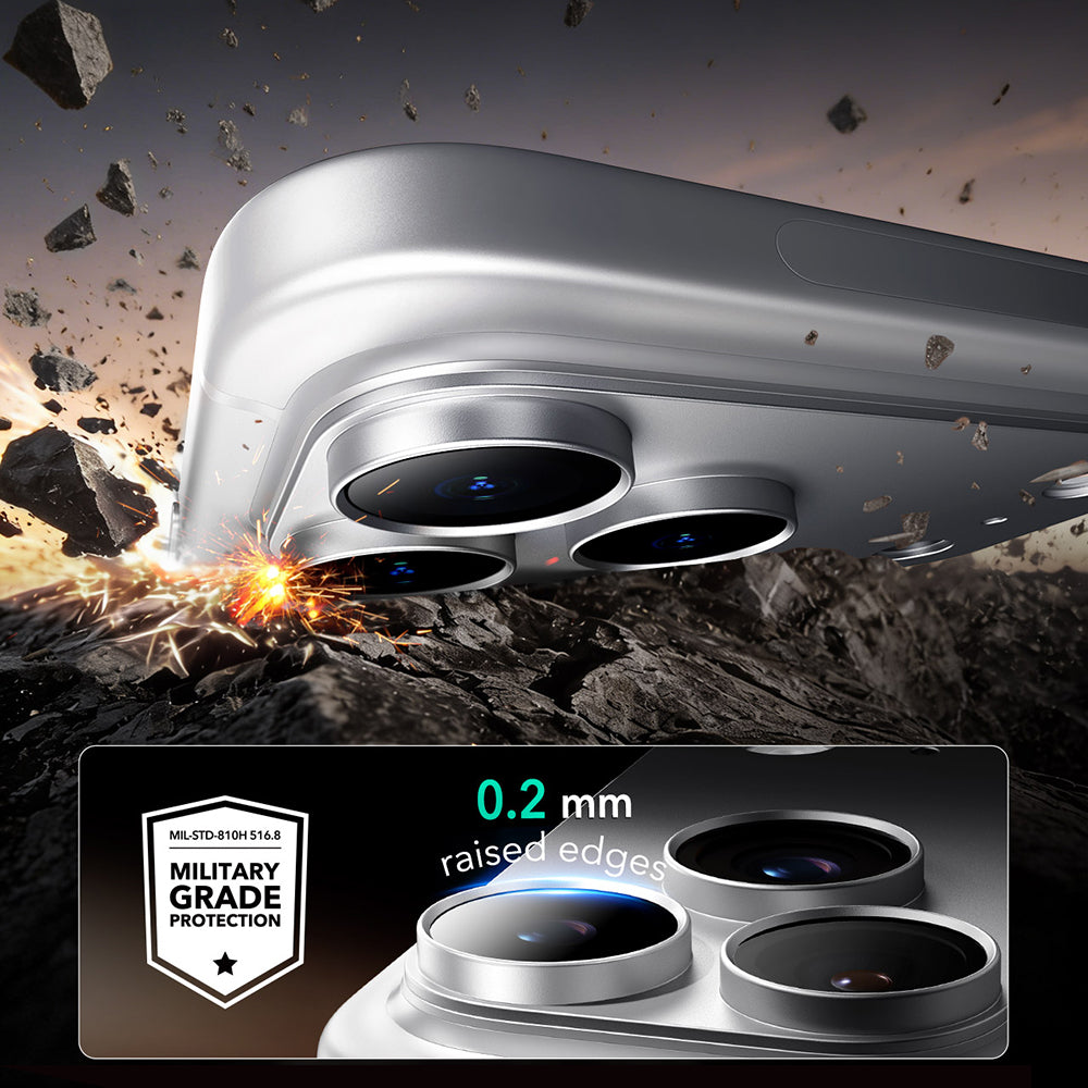 Film de protection pour caméra arrière ESR Armorite Pro pour Apple iPhone 18 Pro Max, Verre trempé, Argenté