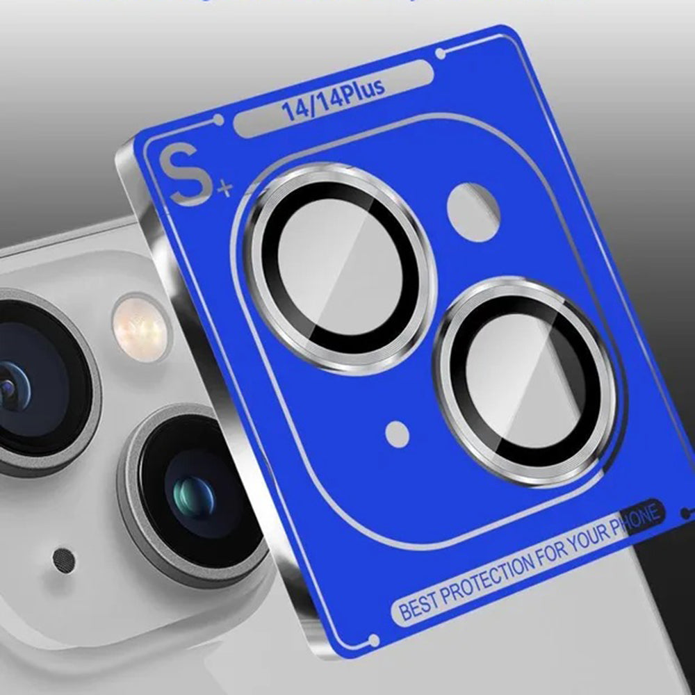 Film de protection pour caméra arrière Lito S+ pour Apple iPhone 14, Verre trempé, Argenté
