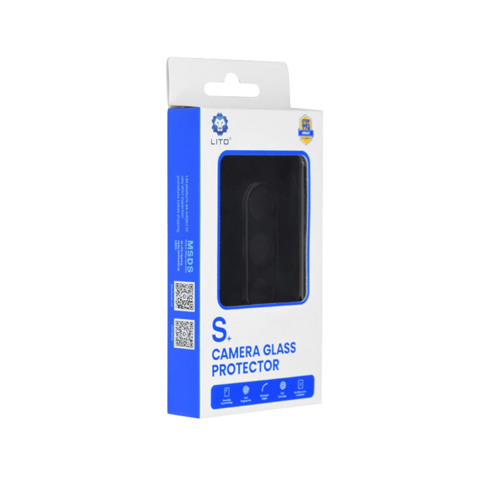 Film de protection pour caméra arrière Lito S+ pour Samsung Galaxy S24+ S926, Verre trempé, Noir