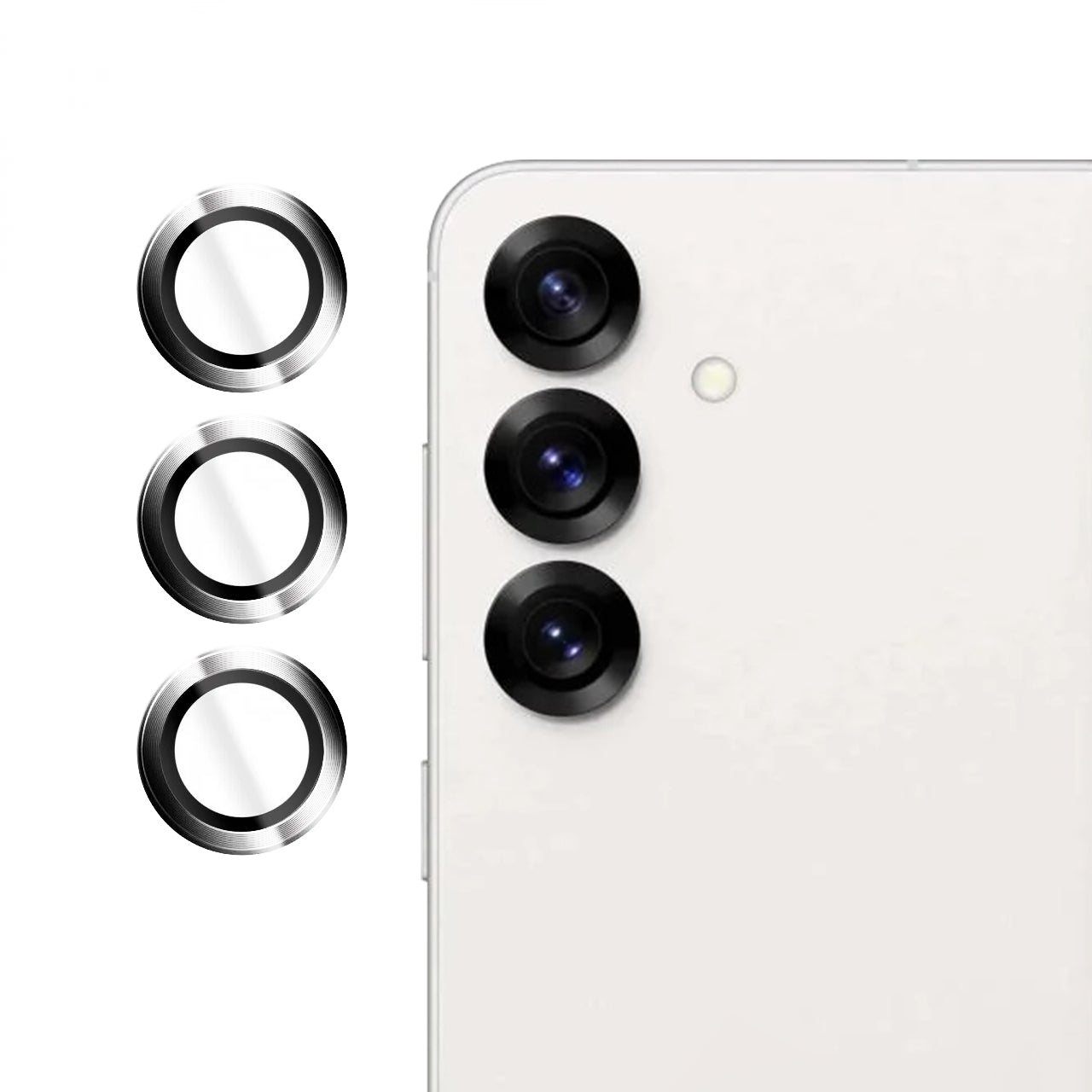 Film de protection pour caméra arrière Lito S+ pour Samsung Galaxy S25 S931, Verre trempé, Argenté