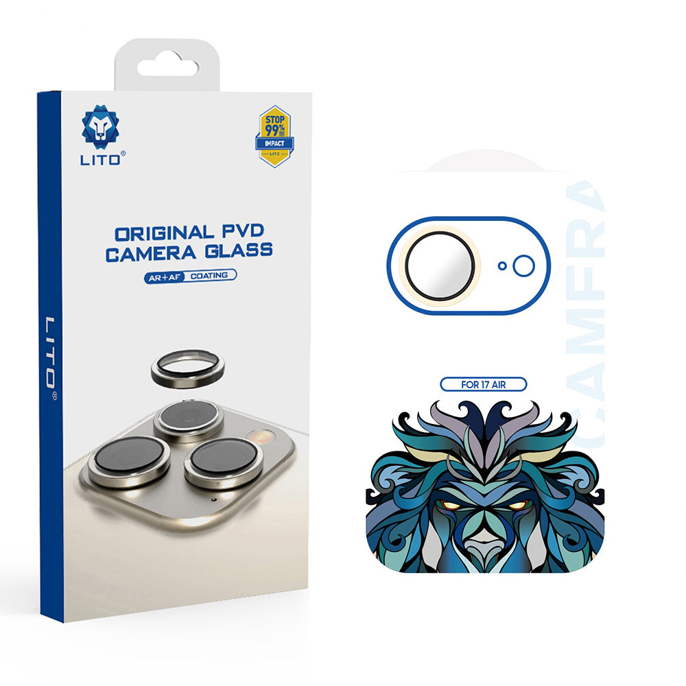 Film de protection Caméra Arrière Lito Titanium AR pour Apple iPhone 17 Air, Verre Trempé, Doré.