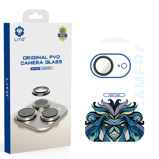 Rear Camera Protection Film Lito Titanium AR for Apple iPhone 17 Air, Tempered Glass, Black