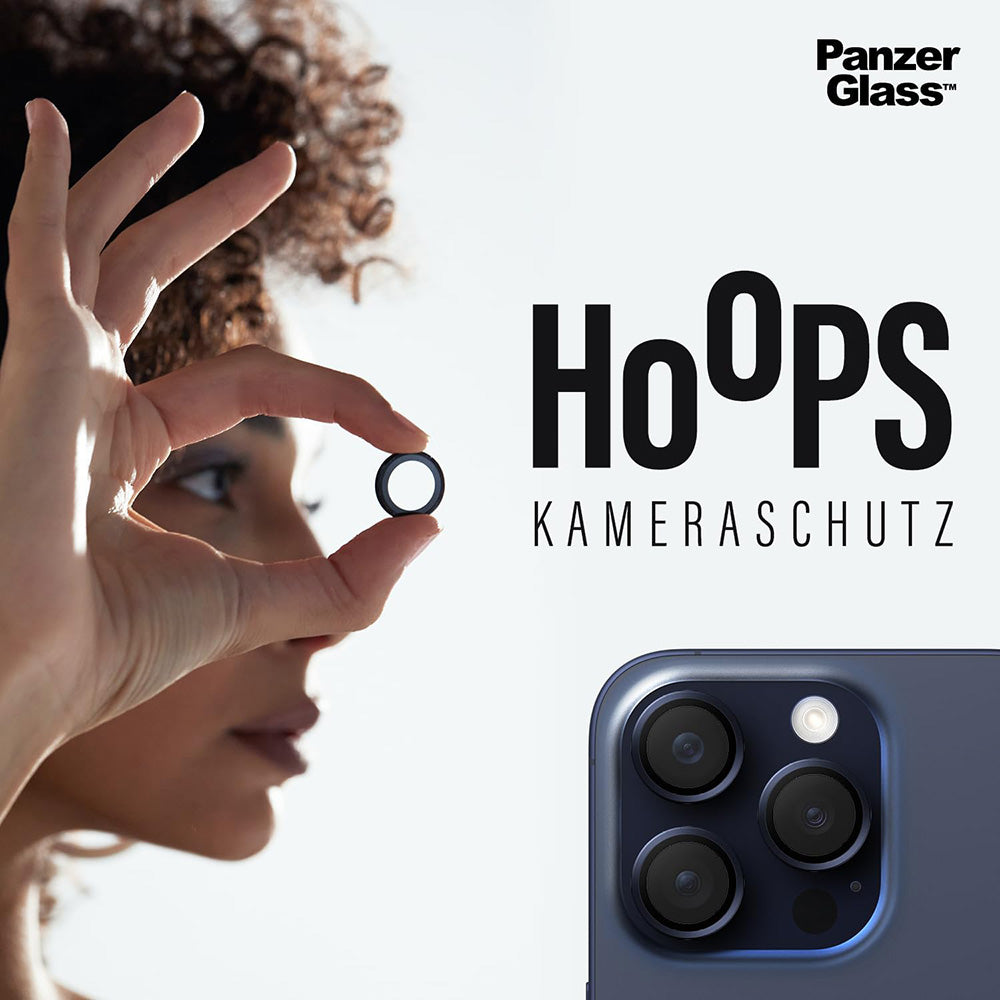 Film de protection pour caméra arrière PanzerGlass Hoops pour Apple iPhone 17 Air, Verre Trempé, Noir