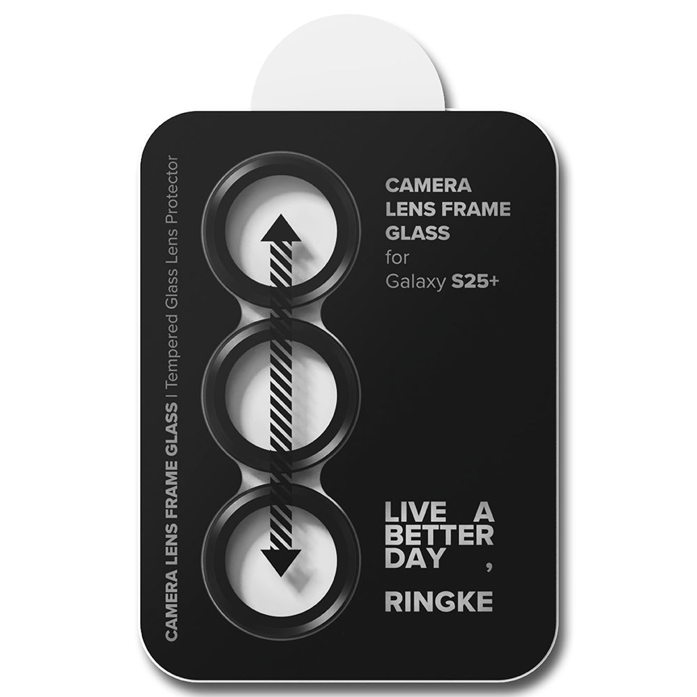 Film de protection Ringke pour caméra arrière Samsung Galaxy S25 S931, Verre trempé, Noir