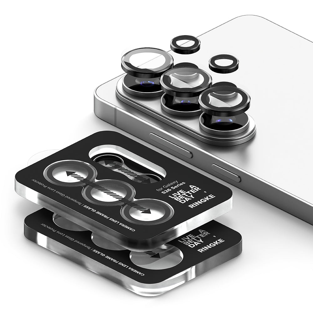 Film de protection Ringke pour caméra arrière Samsung Galaxy S26 Ultra S948, Verre trempé, Lot de 2 pièces, Noir