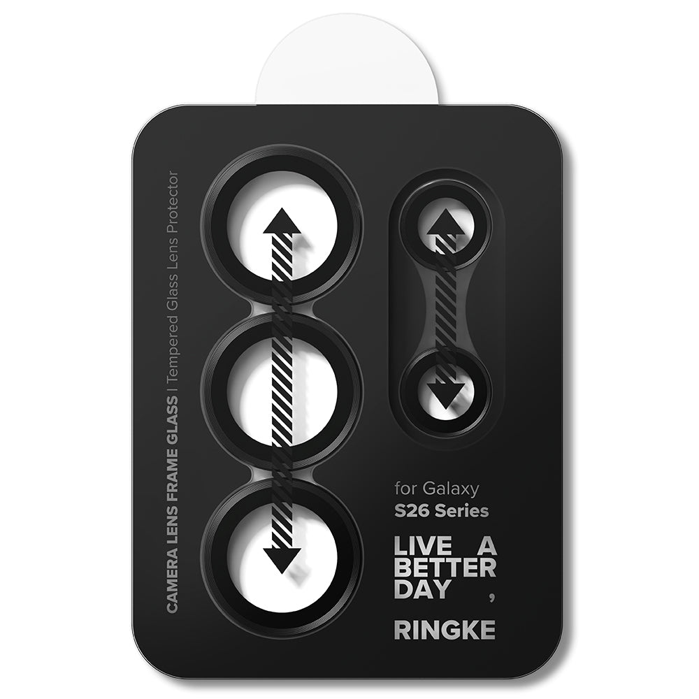 Film de protection Ringke pour caméra arrière Samsung Galaxy S26 Ultra S948, Verre trempé, Lot de 2 pièces, Noir