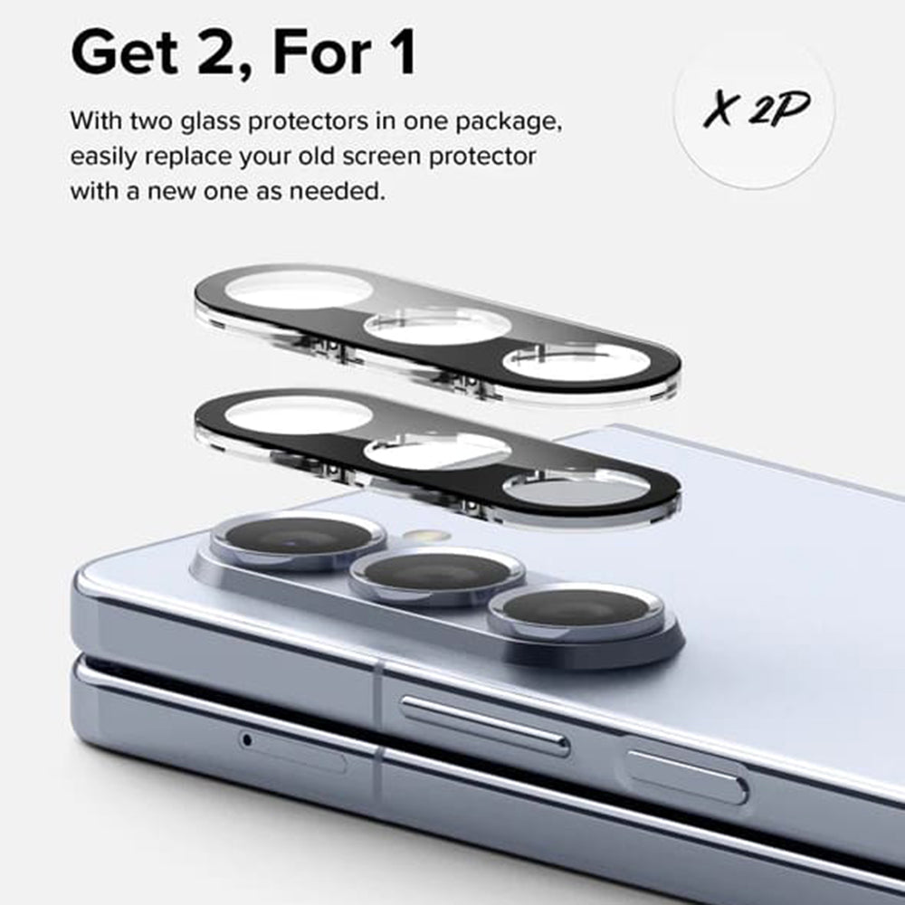 Film de protection pour caméra arrière Ringke pour Samsung Galaxy Z Fold5 F946, Verre trempé, Lot de 2 pièces, Transparent