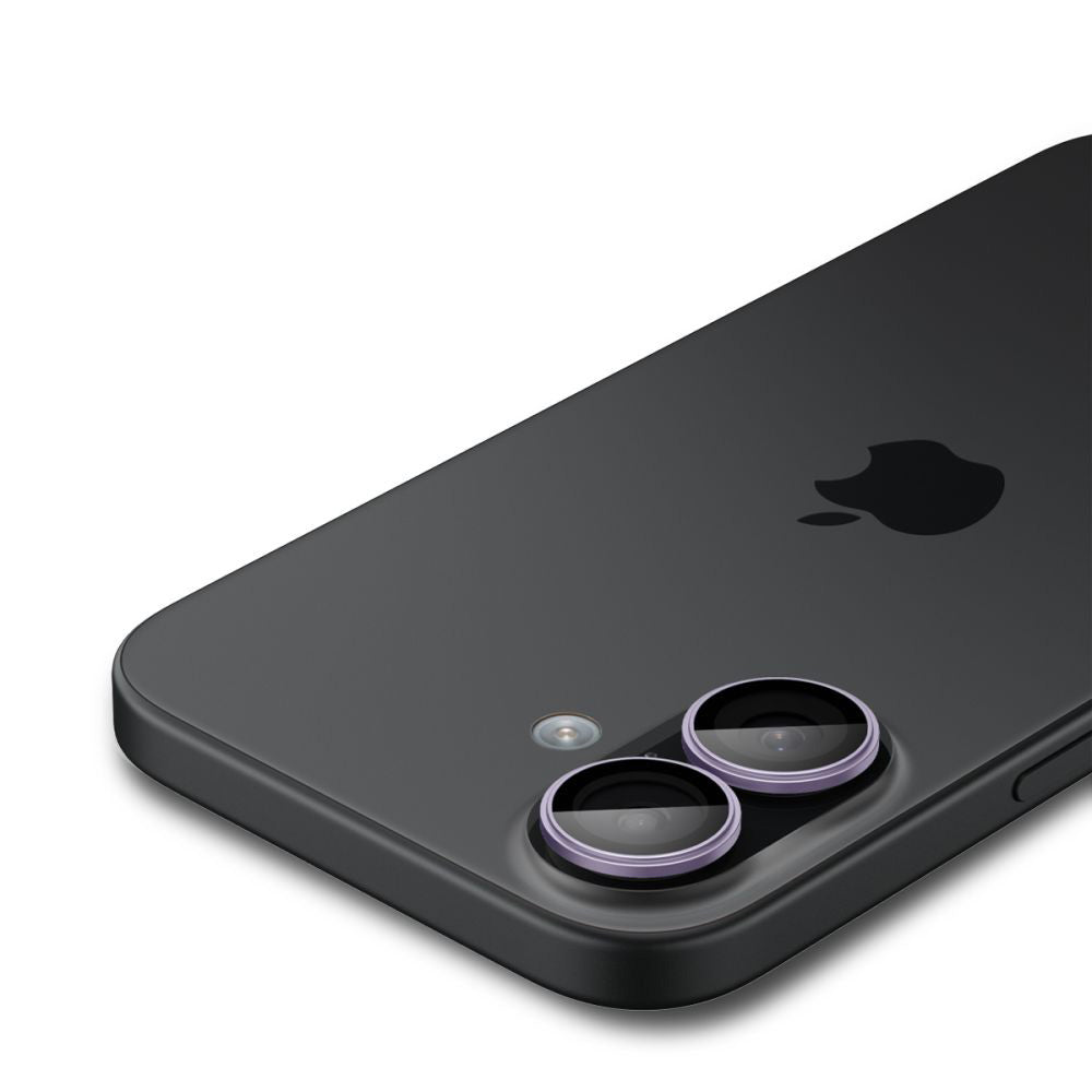 Film de protection pour caméra arrière Spigen GlastR EZ FIT Optik Pro pour Apple iPhone 17 / 16 Plus / 16, Verre Trempé, Lot de 2 pièces, Violet