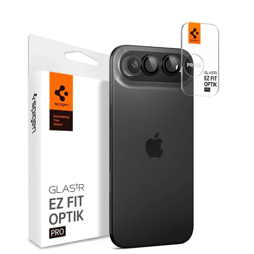 Film de protection Caméra Arrière Spigen GlastR EZ FIT Optik Pro pour Apple iPhone 17 Air, Verre Trempé, Set 2 pièces, Noir AGL09863