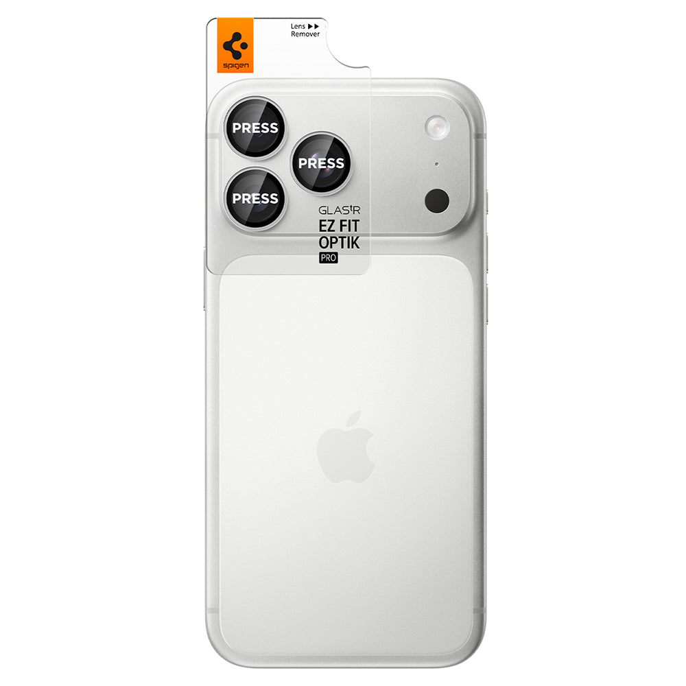 Film de protection pour caméra arrière Spigen GlastR EZ FIT Optik Pro pour Apple iPhone 18 Pro / 18 Pro Max, Verre trempé, Lot de 2 pièces, Argenté