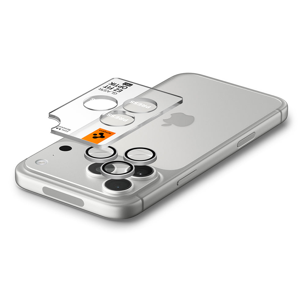 Film de protection pour caméra arrière Spigen GlastR EZ FIT Optik Pro pour Apple iPhone 18 Pro / 18 Pro Max, Verre trempé, Lot de 2 pièces, Argenté
