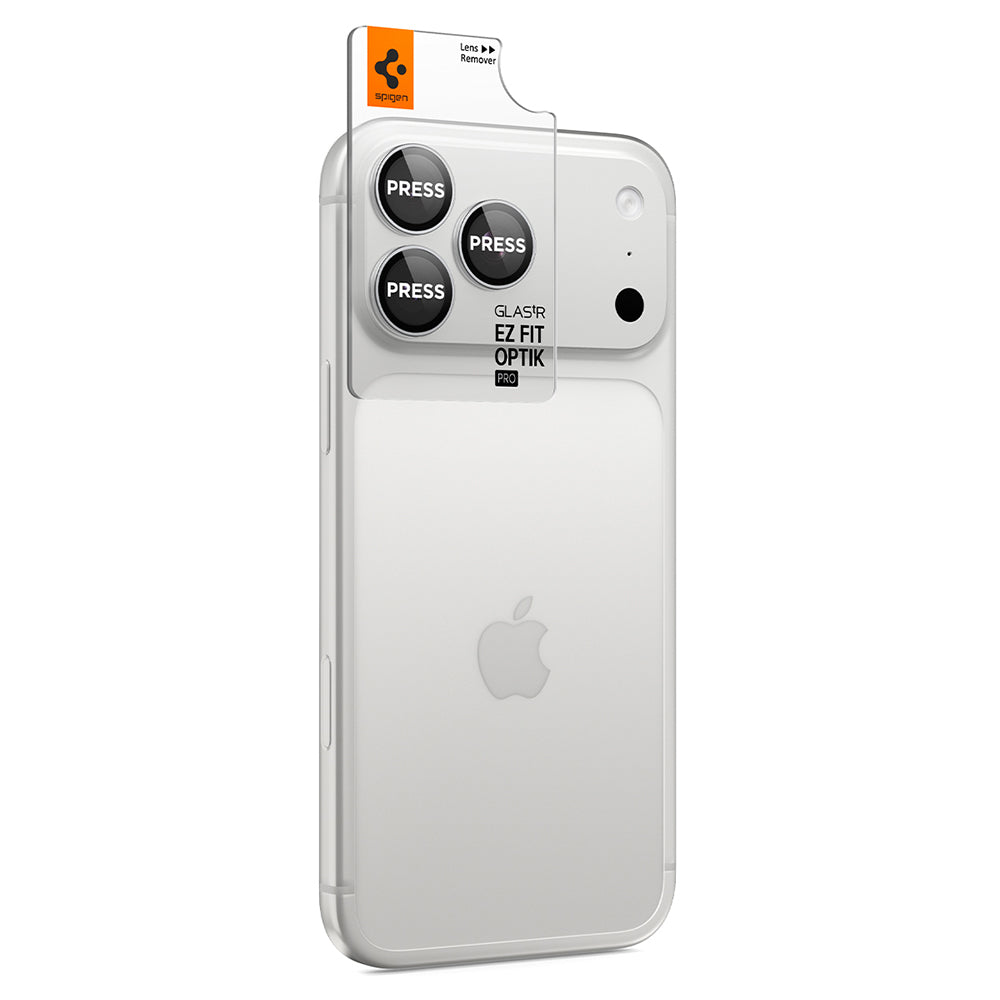 Film de protection pour caméra arrière Spigen GlastR EZ FIT Optik Pro pour Apple iPhone 18 Pro / 18 Pro Max, Verre trempé, Lot de 2 pièces, Argenté