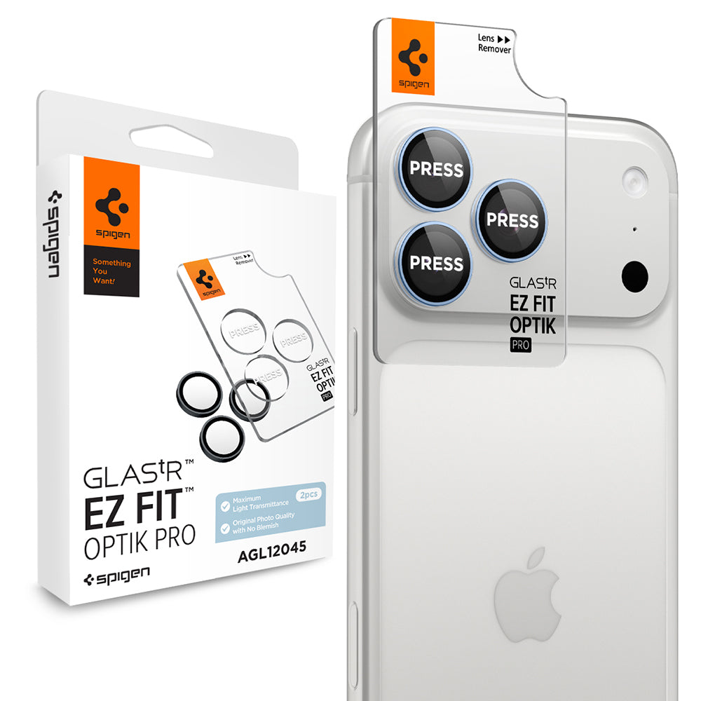 Film de protection pour caméra arrière Spigen GlastR EZ FIT Optik Pro pour Apple iPhone 18 Pro / 18 Pro Max, Verre trempé, Lot de 2 pièces, Bleu AGL12045