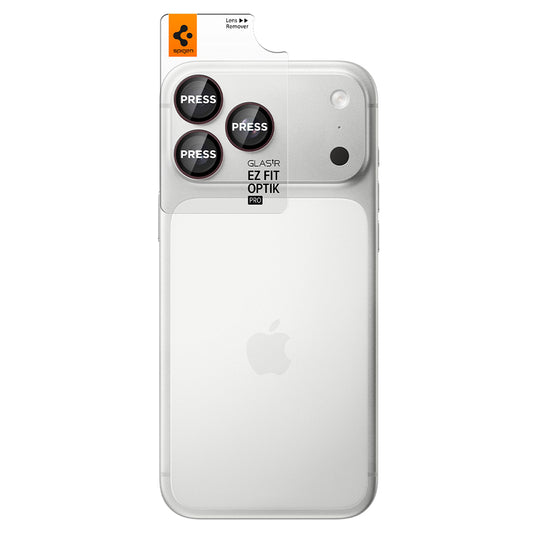 Film de protection pour caméra arrière Spigen GlastR EZ FIT Optik Pro pour Apple iPhone 18 Pro / 18 Pro Max, Verre trempé, Lot de 2 pièces, Bordeaux AGL12044