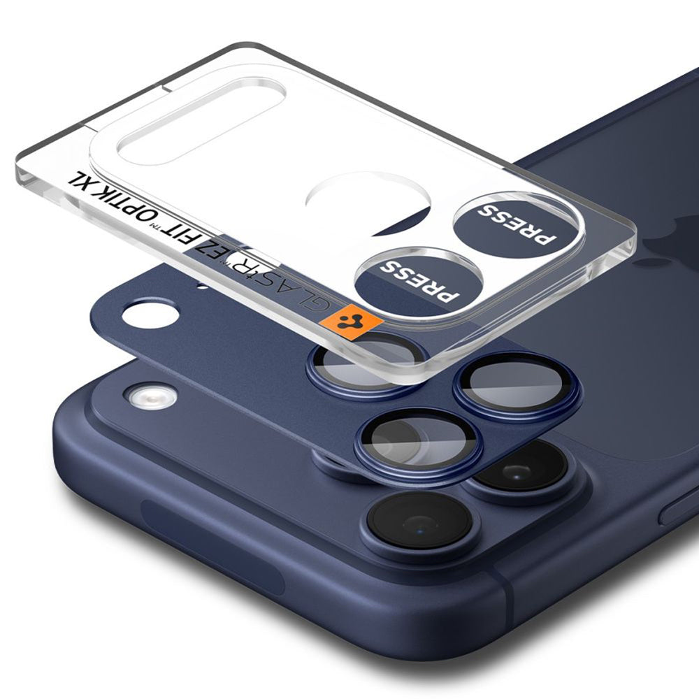 Film de protection pour caméra arrière Spigen GlastR EZ FIT Optik Pro XL pour Apple iPhone 17 Pro Max, Verre Trempé, Bleu AGL10651