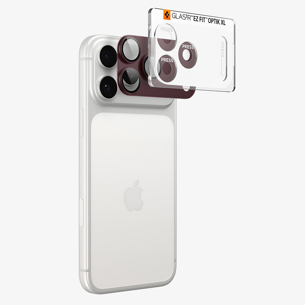 Film de protection pour caméra arrière Spigen GlastR EZ FIT Optik Pro XL pour Apple iPhone 18 Pro Max, Verre trempé, Rouge AGL12040