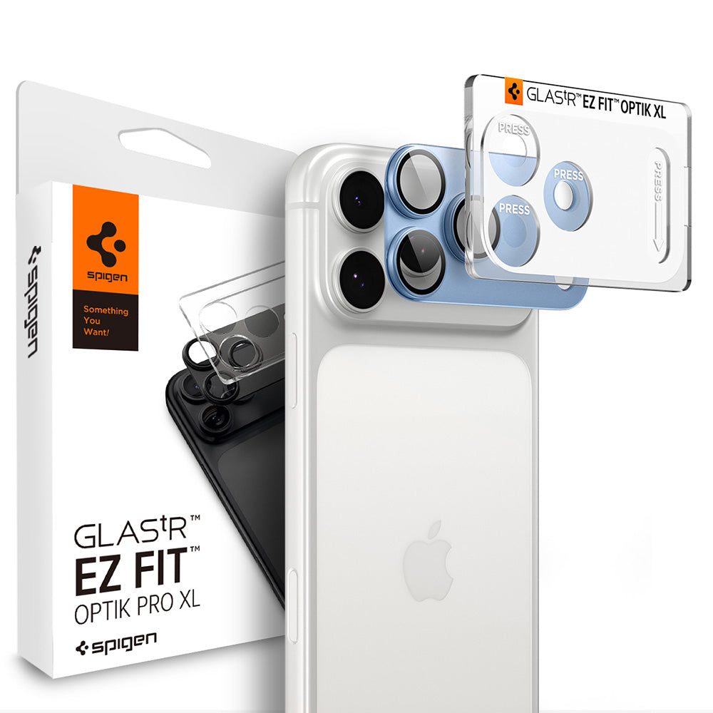 Film de protection pour caméra arrière Spigen GlastR EZ FIT Optik Pro XL pour Apple iPhone 18 Pro, Verre trempé, Bleu AGL12037