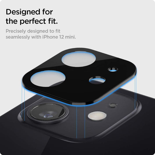 Film de protection pour caméra arrière Techsuit pour Apple iPhone 12, Verre trempé, Noir