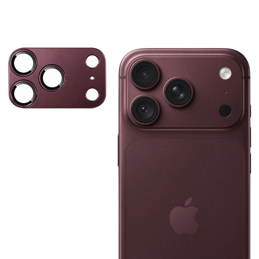 Protection pour caméra arrière Techsuit pour Apple iPhone 18 Pro, verre trempé, bordeaux