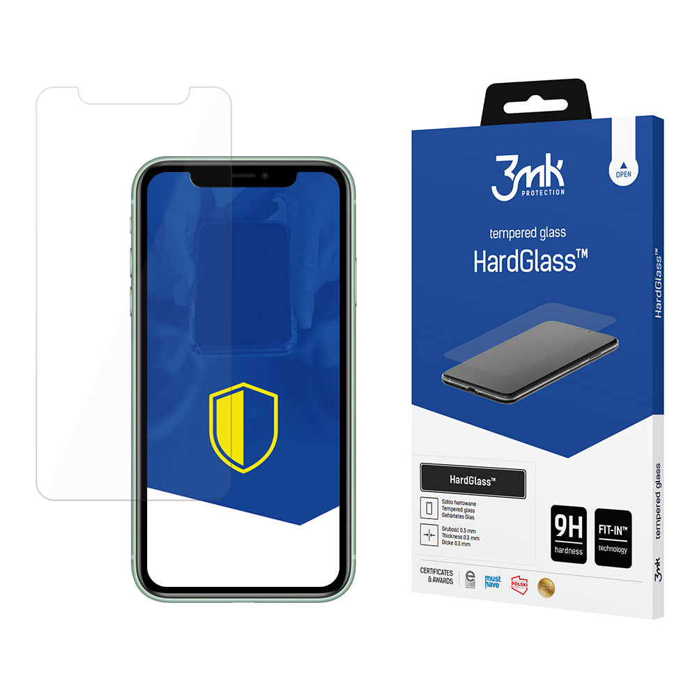 Film de protection d'écran 3MK HardGlass pour Apple iPhone 11 / XR, Verre Trempé, Full Glue