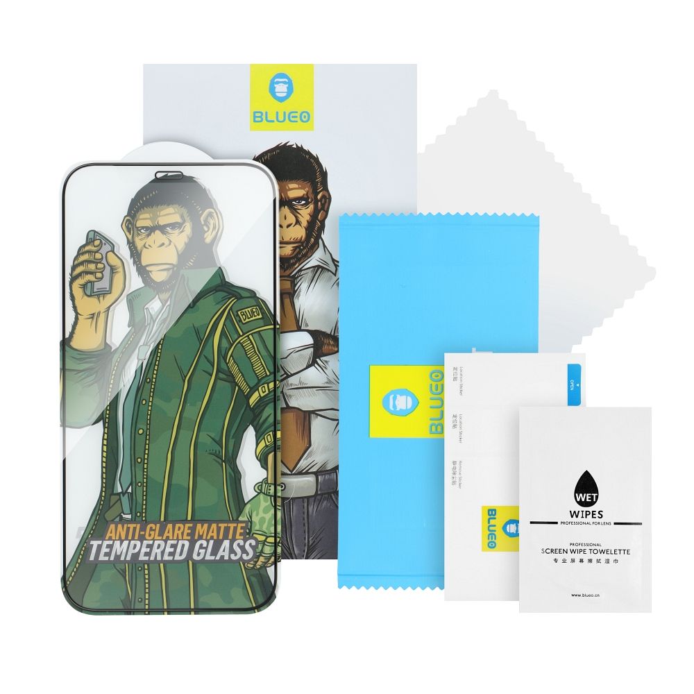 Film de protection Écran Privacy Blueo pour Apple iPhone 15 Pro Max, Verre Trempé, Full Glue, 5D