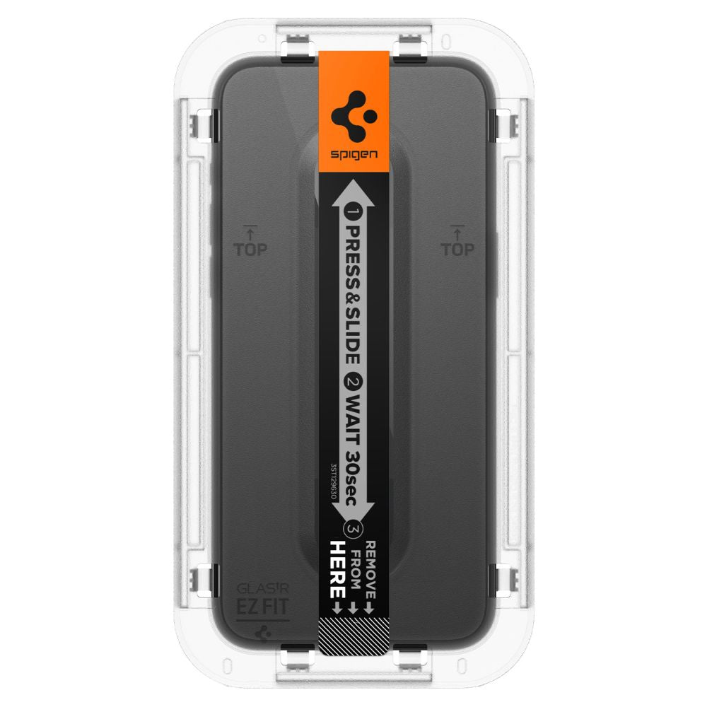 Spigen EZ FIT Film de protection d'écran pour Apple iPhone 15 Pro Max, verre blindé, pleine adhérence, 2.5D, compatible avec les boîtiers, noir AGL06879 AGL06879