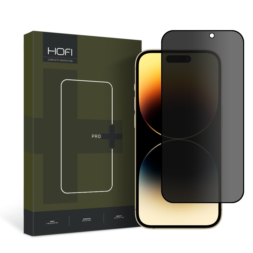 Film de protection écran Privacy HOFI PRO+ pour Apple iPhone 15 Pro Max, Verre Trempé, Full Glue