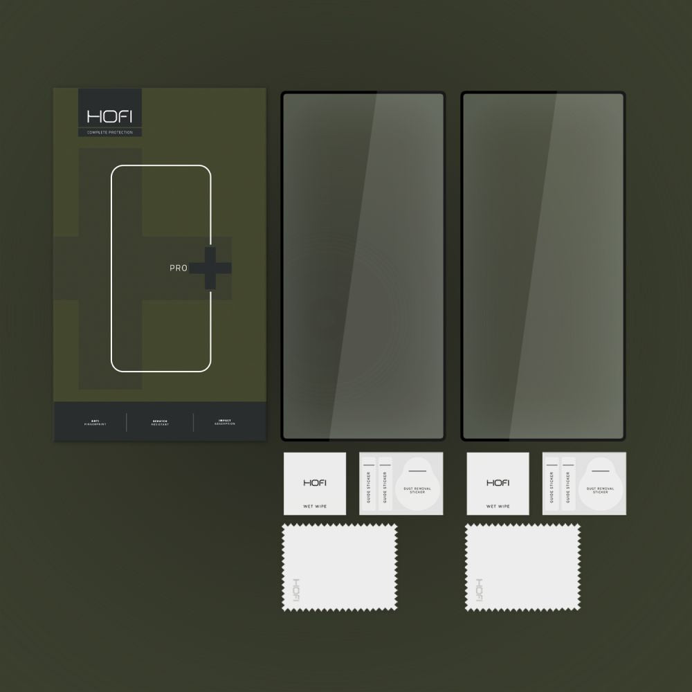 Protection d'écran HOFI Glass PRO+ pour Samsung Galaxy S24 Ultra S928, Glass Shield, Full Glue, Set 2 pieces, 2.5D, Black