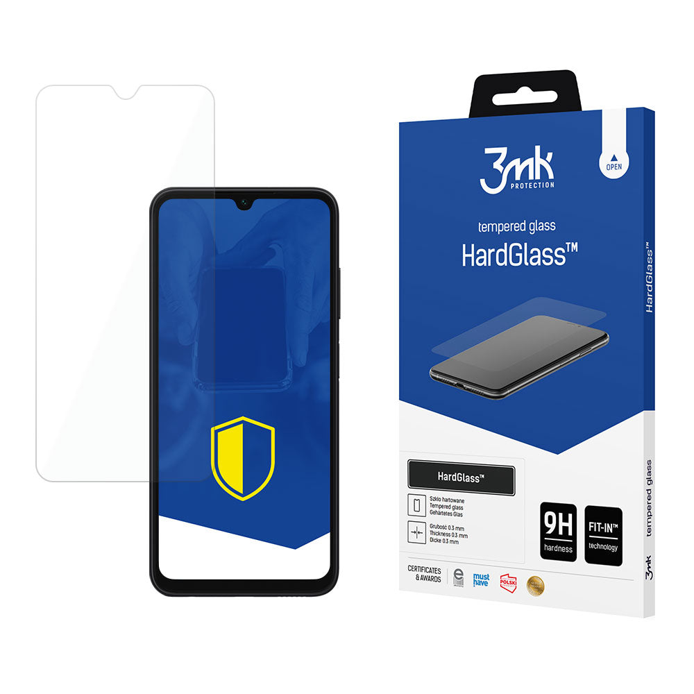Film de protection d'écran 3MK HardGlass pour Samsung Galaxy A05s A057, Verre Trempé, Collage Complet