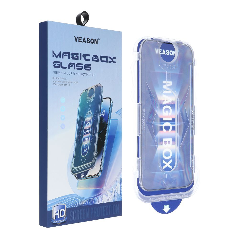 Protecteur d'écran Veason PRO pour Apple iPhone 15, Verre protégé, Full Glue, 6D, Noir