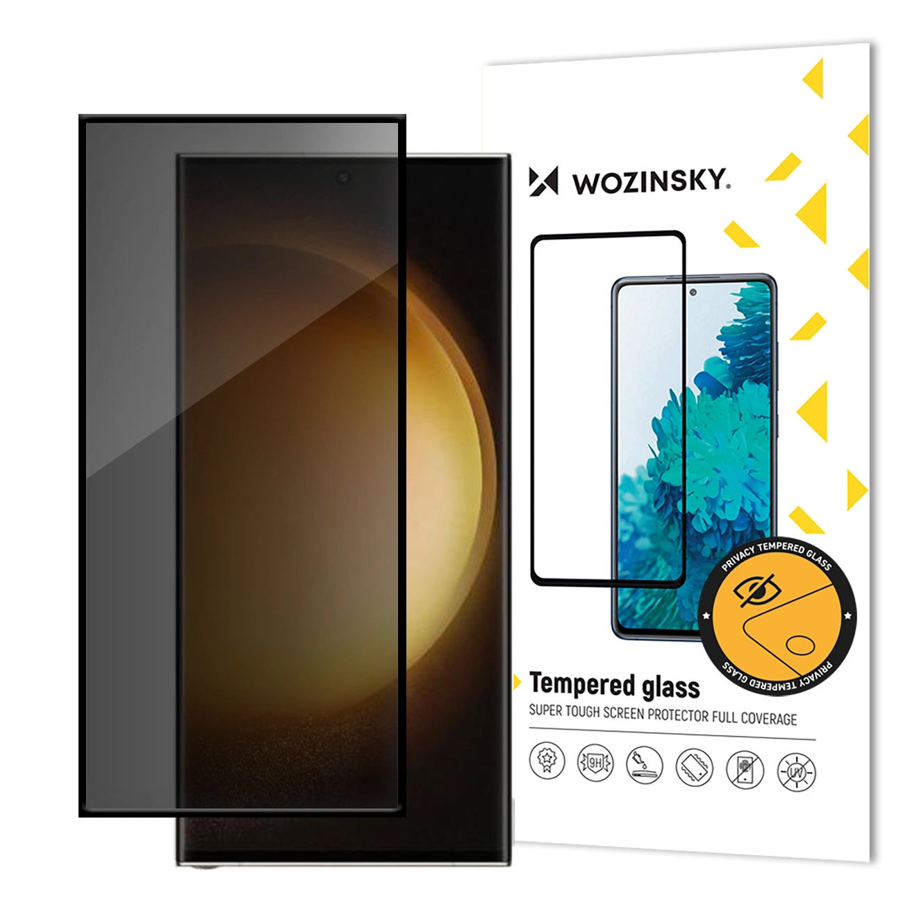 Film de protection Écran Privacy WZK AntiSpy pour Samsung Galaxy S24 Ultra S928, Verre Trempé, Full Glue