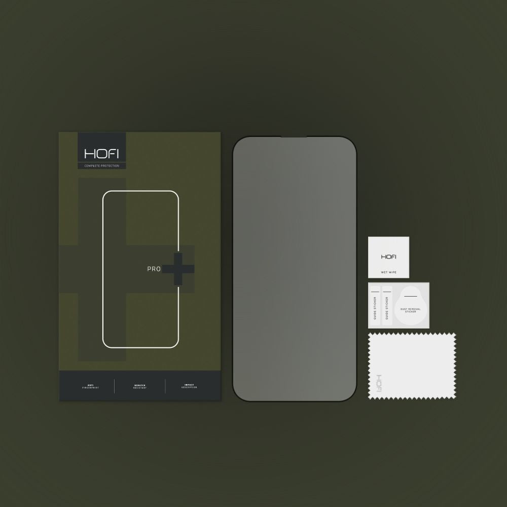 Film de protection d'écran HOFI PRO+ pour Apple iPhone 14 Pro, Verre trempé, Collage intégral, Noir