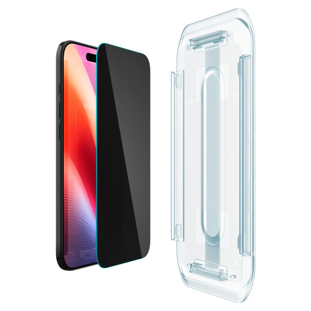 Film de protection écran Privacy Spigen GlastR EZ FIT pour Apple iPhone 17 Air, Verre Trempé, Full Glue, Lot de 2 pièces