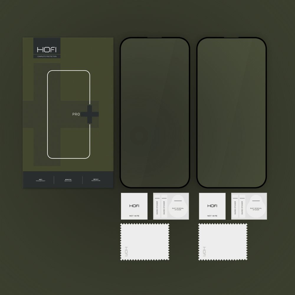 Film de protection écran HOFI Glass PRO+ pour Apple iPhone 16 Pro Max, Verre Trempé, Full Glue, Lot de 2 pièces, 2.5D, Noir