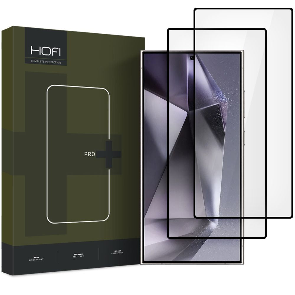 Film de protection d'écran HOFI Glass PRO+ pour Samsung Galaxy S25 Ultra S938, Verre trempé, Adhésif complet, Lot de 2 pièces, Noir