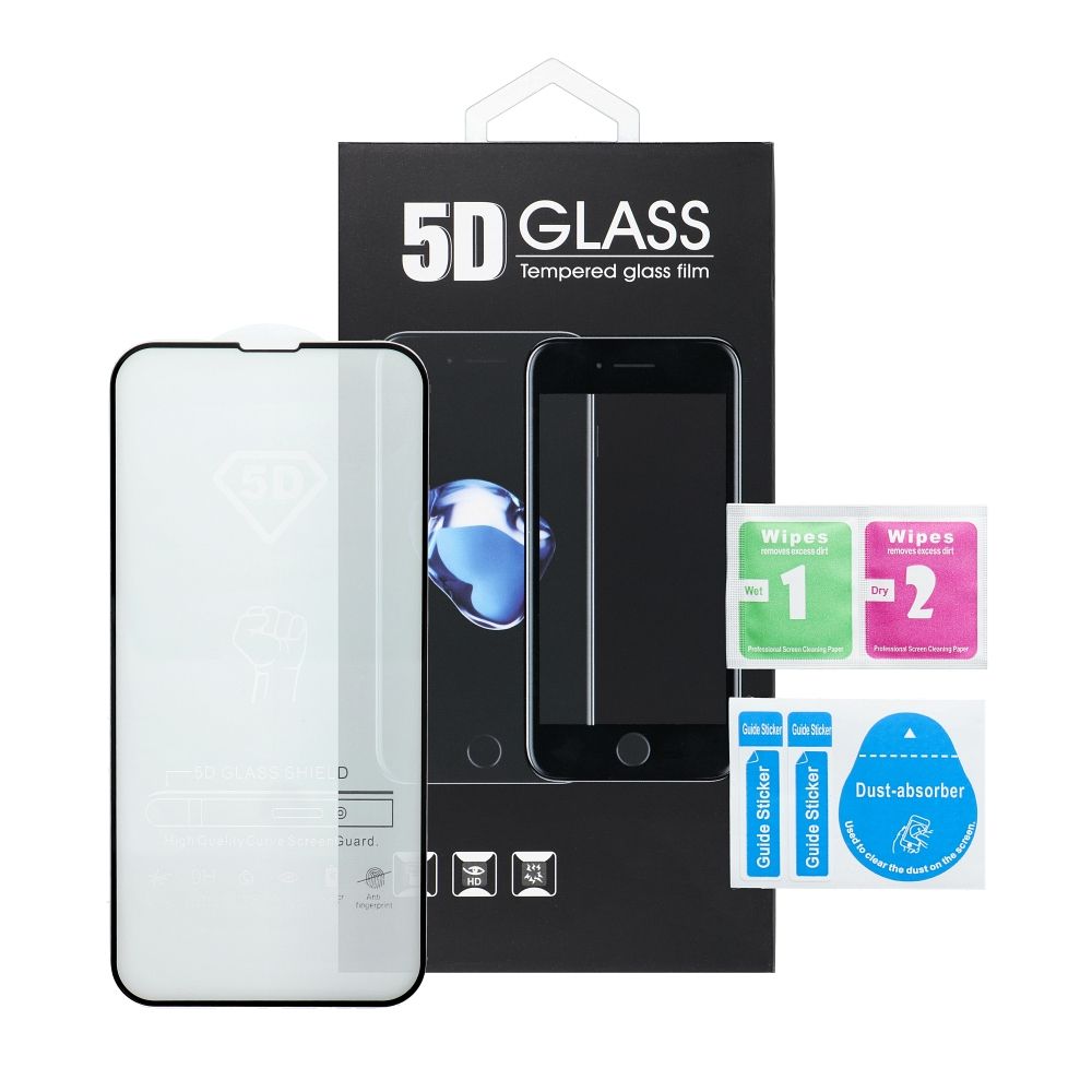 Film de protection d'écran OEM pour Apple iPhone 17 Pro, Verre Trempé, Full Glue, 5D, Noir