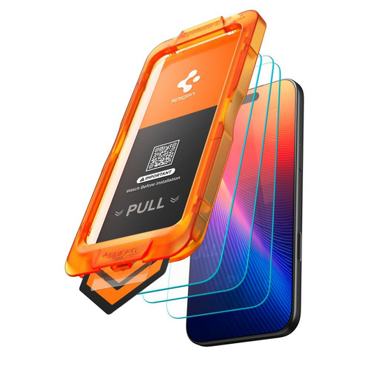 Film de protection écran Spigen GlastR Align Master Slim pour Apple iPhone 17 Pro Max, Verre Trempé, Full Glue, Set de 3 pièces AGL10099