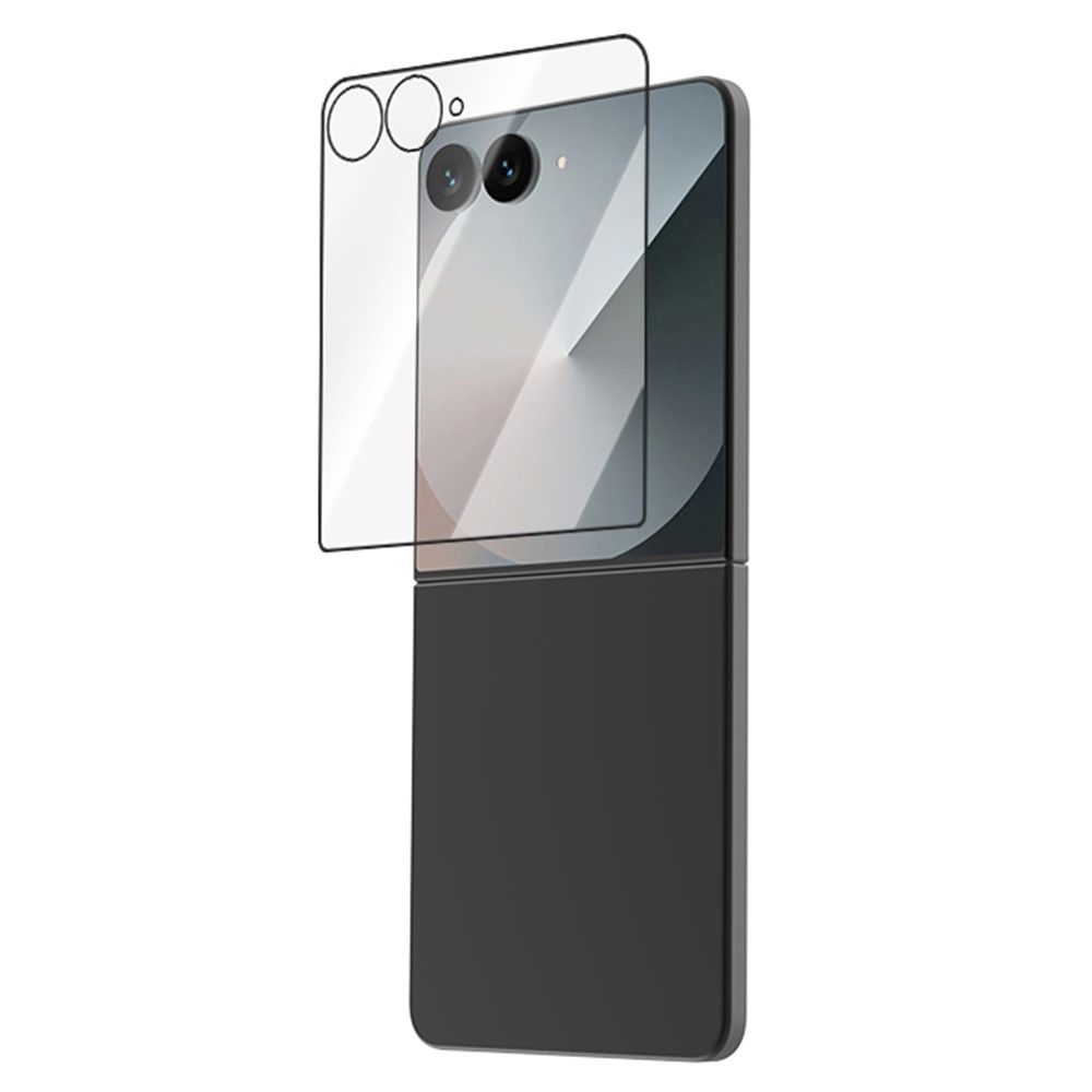 Film de protection écran extérieur Lereach pour Samsung Galaxy Z Flip8 F776 / Galaxy Z Flip7 F766, verre trempé, collage complet, lot de 2 pièces, noir