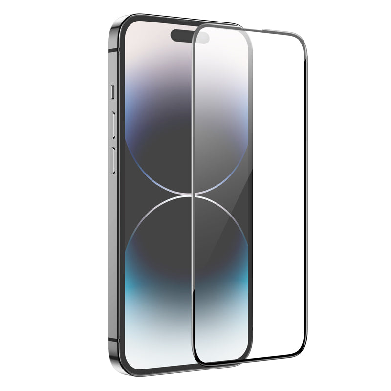 Film de protection écran HOCO G16 pour Apple iPhone 14 Pro Max, Verre Trempé, Full Glue, 5D, Noir.