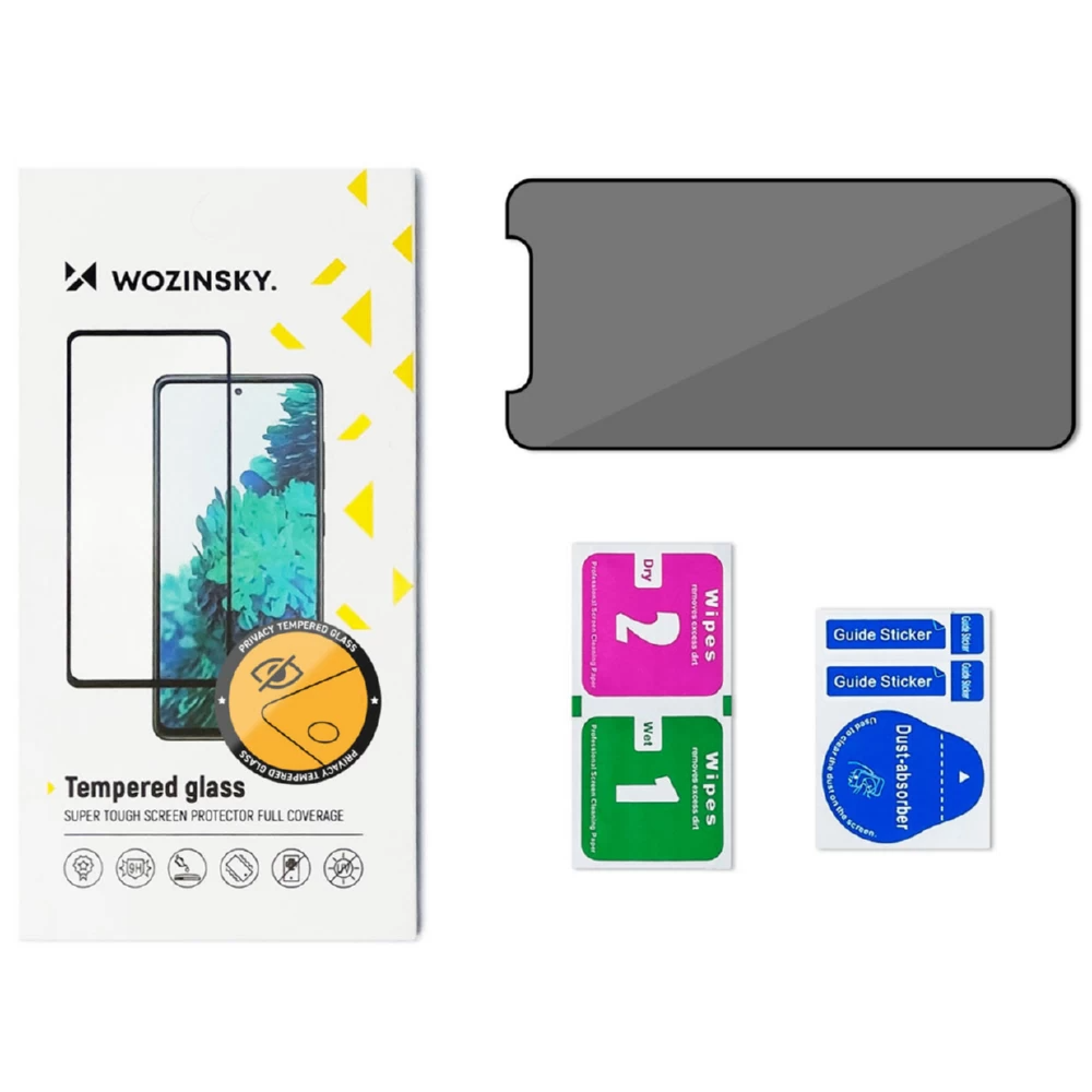 Film de protection d'écran Privacy WZK AntiSpy pour Apple iPhone 15 Pro, Verre trempé, Collage intégral