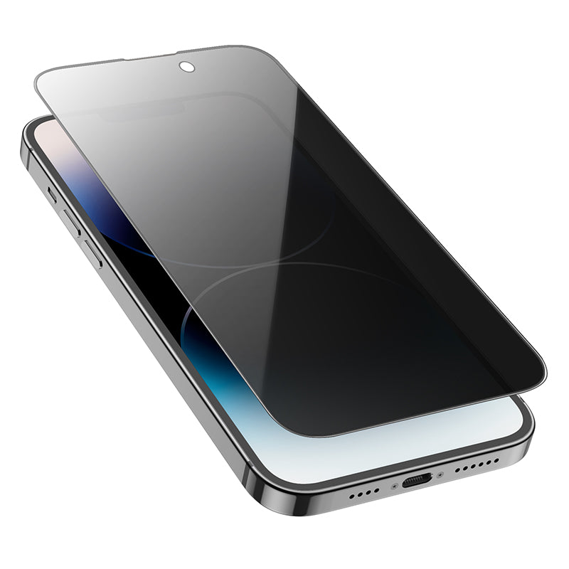 Film de protection écran Privacy HOCO G15 pour Apple iPhone 16 Plus / 15 Plus, Verre Trempé, Full Glue, 5D