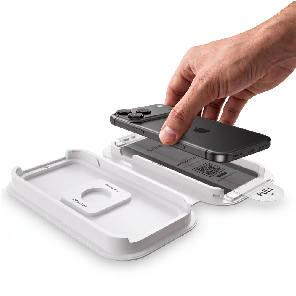 Film de protection d'écran Privacy Tech-Protect OneTouch pour Apple iPhone 18 Pro, Verre trempé, Collage intégral, Lot de 2 pièces