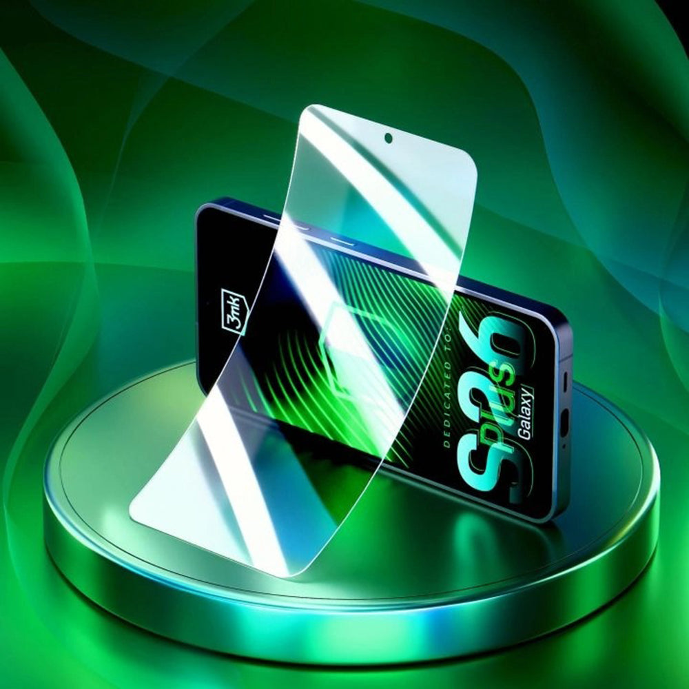 Film de protection d'écran 3MK FlexibleGlass pour Samsung Galaxy S26 Plus S947, Verre Flexible, Full Glue, Transparent