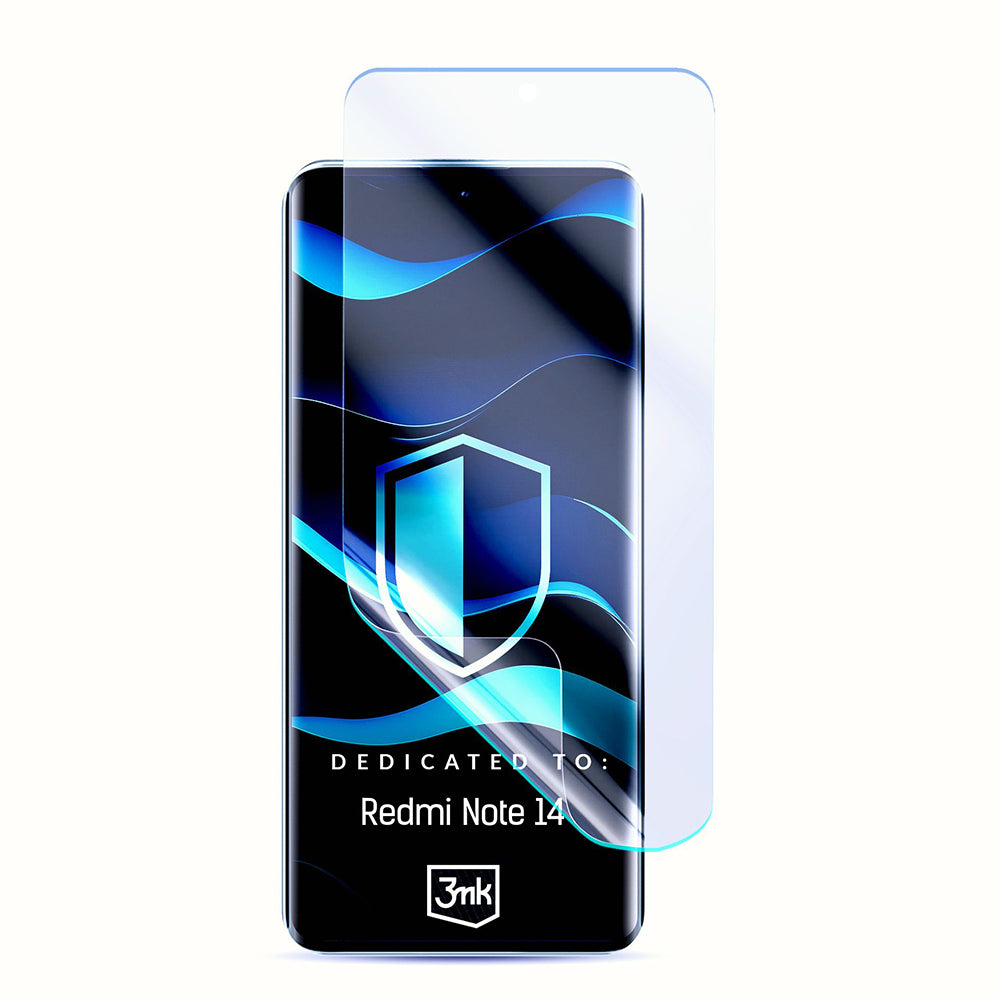 Film de protection d'écran 3MK FlexibleGlass pour Xiaomi Redmi Note 14 4G (Standard), Verre Flexible, Collage Complet