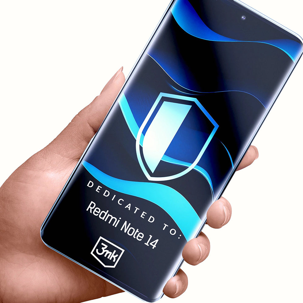 Film de protection d'écran 3MK FlexibleGlass pour Xiaomi Redmi Note 14 4G (Standard), Verre Flexible, Collage Complet