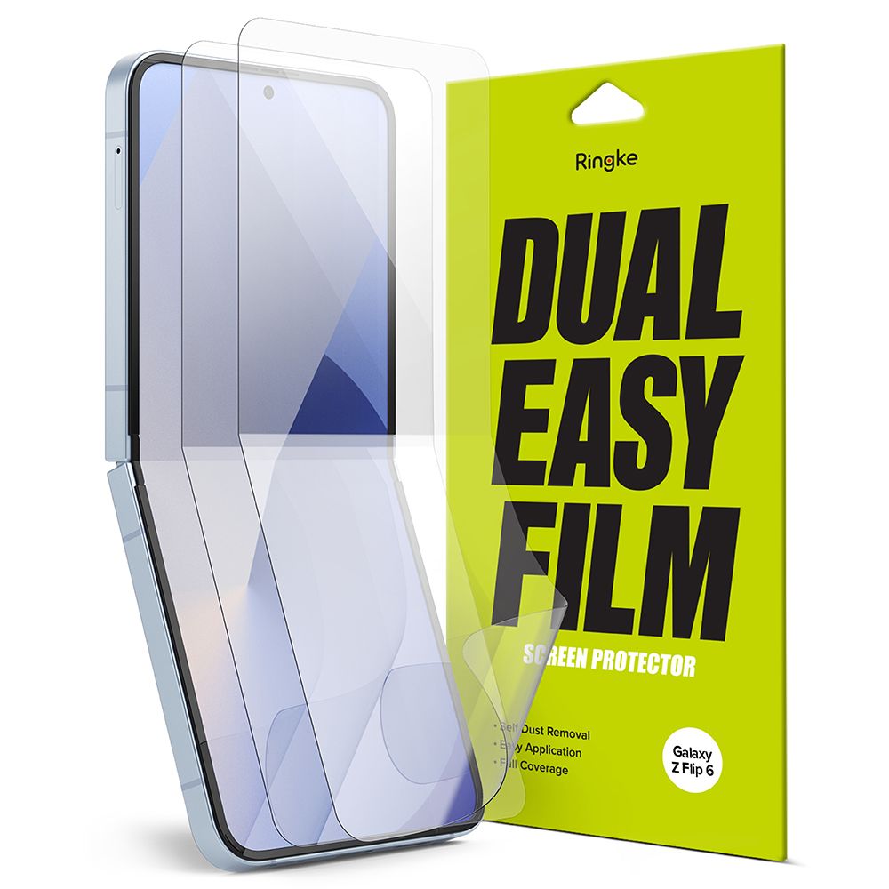 Film de protection Écran Intérieur Ringke Dual Easy pour Samsung Galaxy Z Flip6 F741, Plastique, Lot de 2 pièces