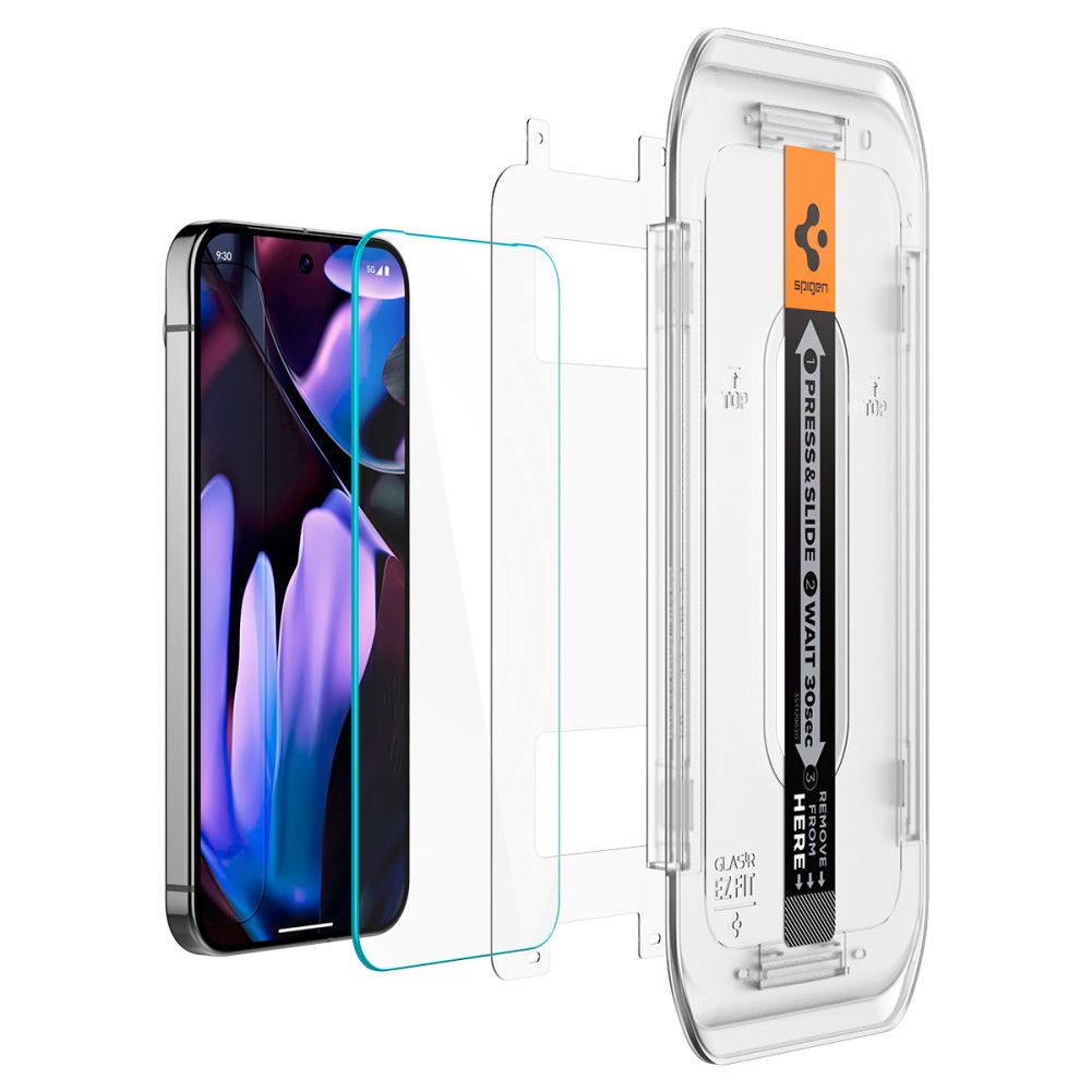 Spigen EZ FIT Film de protection d'écran pour Google Pixel 9 / 9 Pro, protection en verre, collage intégral, 2 pièces, 2.5D AGL08442 AGL08442