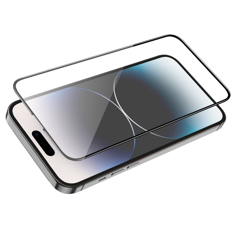 Film de protection écran HOCO G16 pour Apple iPhone 14 Pro Max, Verre Trempé, Full Glue, 5D, Noir.