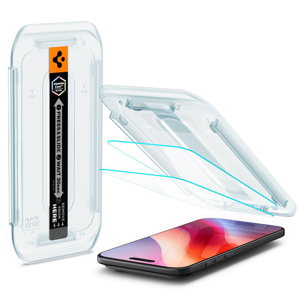 Film de protection écran Spigen GlastR EZ FIT pour Apple iPhone 17 Air, Verre Trempé, Full Glue, Lot de 2 pièces